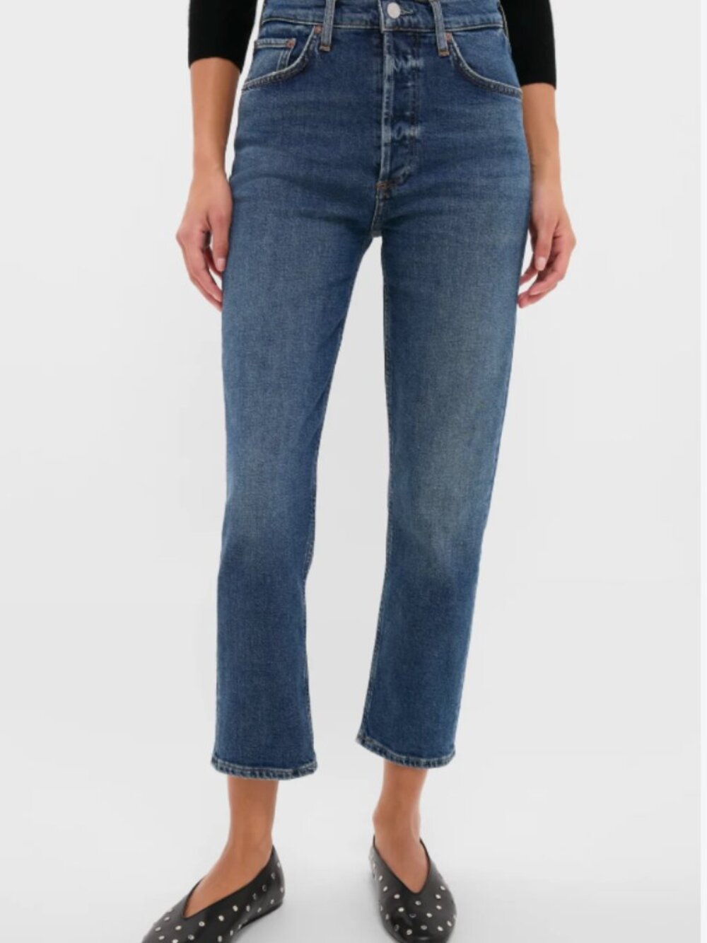AGOLDE Riley Crop straight leg Blue Denim Jeans 26